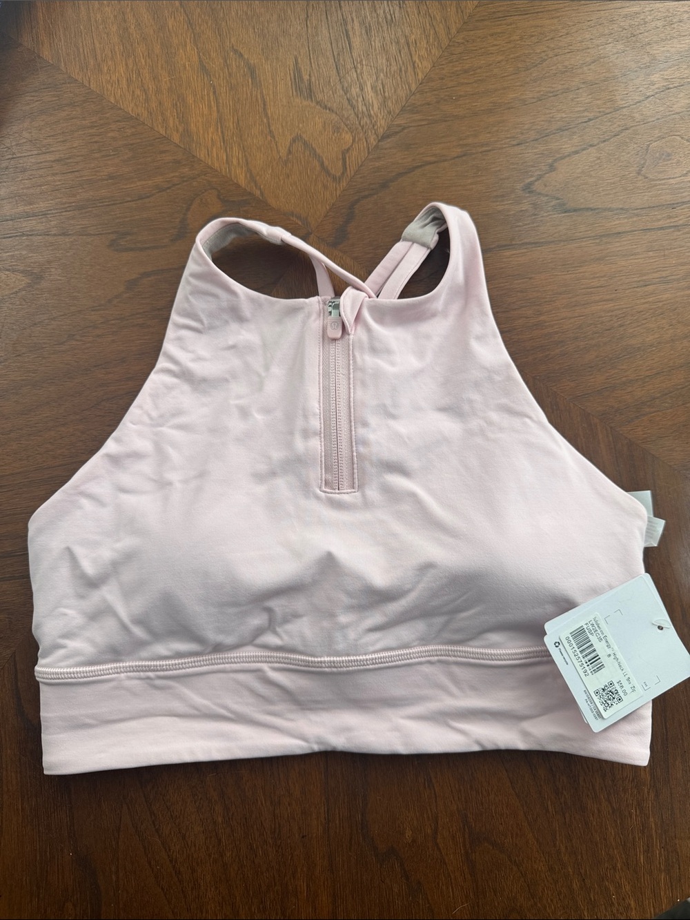 NWT lululemon athletica Light Pink High-Neck Zip Sports Bra